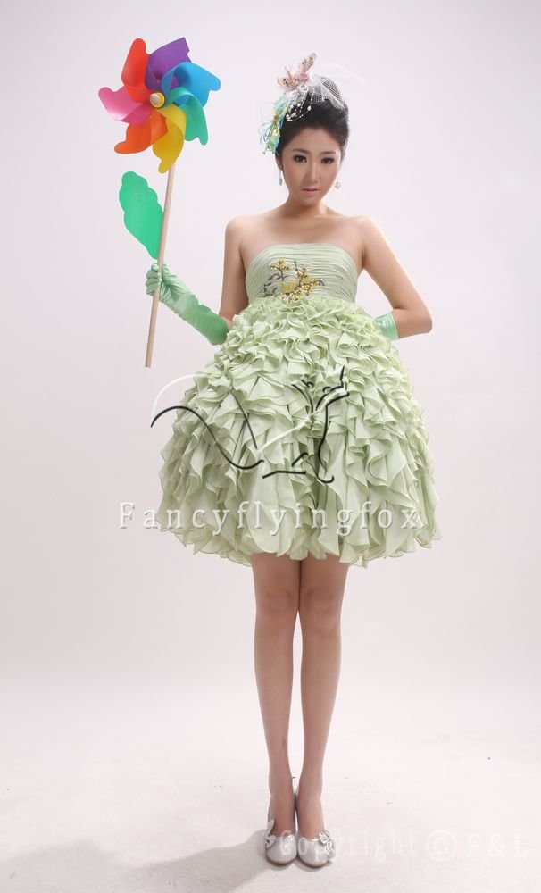 modern kelly chiffon strapless ball gown mini length cocktail dress y-370