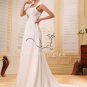 elegant and brilliant chiffon straps a-line floor length beach casual wedding dress F-016