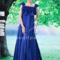 2013 elegant royal blue lace floral straps empire evening dress F-020