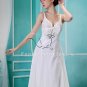sexy and charming white chiffon a-line floor length beach casual wedding dress F-030