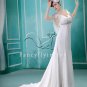 gorgeous chiffon v-neck a-line floor length beach casual wedding dress F-031