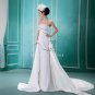 sexy and modern halter satin white a-line floor length wedding dress F-039