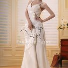 sexy spaghetti straps a-line floor length wedding dress F-080