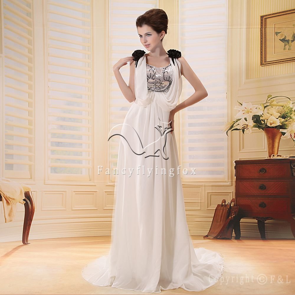 elegant a-line chiffon beach casual wedding dress F-086