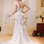 elegant satin one shoulder a-line floor length wedding dress L-010