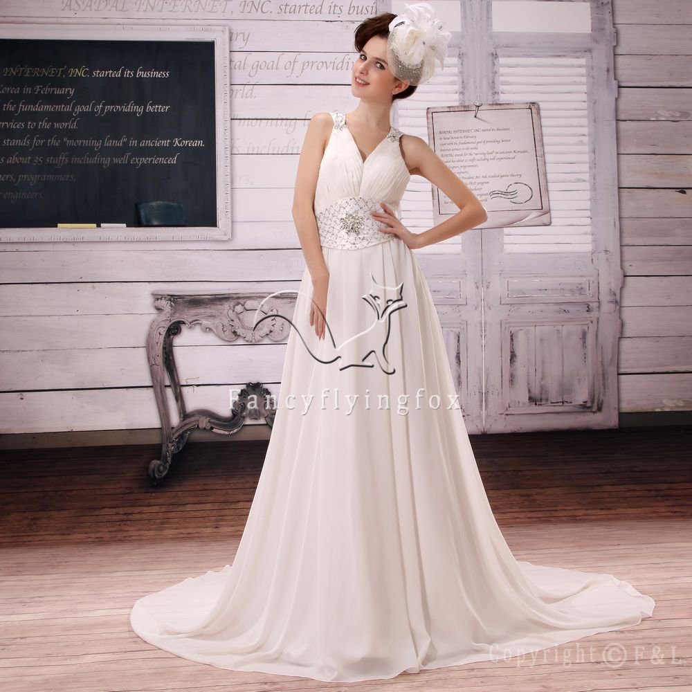 charming design v-neck a-line plus size wedding dress L-017