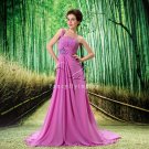 elegant regency chiffon one shoulder a-line floor length evening dress L-020