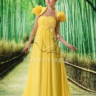 sweet yellow chiffon strapless empire evening dress with jacket L-021