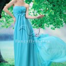 sky blue chiffon sweetheart empire evening dress L-021
