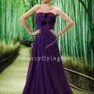 elegant purple chiffon sweetheart a-line floor length evening gowns L022