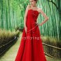 sexy red chiffon sweetheart a-line floor length evening dress L-022