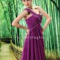 charming purple chiffon asymmetrical one shoulder formal evening dress L-023
