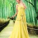 sweet daffodil chiffon one shoulder a-line long evening gowns L-023