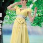 cheap daffodil chiffon short sleeves a-line floor length evening dress L-025