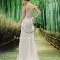 attractive white chiffon spaghetti straps a-line floor length beach wedding dress Y-005