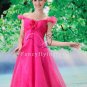 gorgeous fuchsia organza off the shoulder empire prom dress Y-078