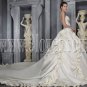 classic and traditional spaghetti straps white satin ball gown floor length wedding dress IMG-2748