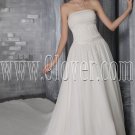 noble white chiffon strapless a-line floor length wedding dress IMG-2758