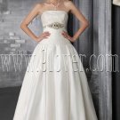 classic white satin a-line floor length wedding dress with chapel train IMG-2879