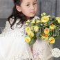 adorable jewel neck a-line tea length short sleeves baby flower girl dresses IMG-2540