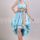elegant sky blue satin halter a-line high low homecoming dress IMG-2971