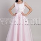 formal straps pearl pink tulle a-line floor length junior bridesmaid dress IMG-2114