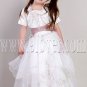 lovely white tulle spaghetti straps a-line floor length flower girl dress with bolero IMG-2188