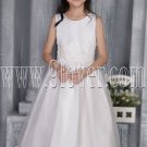 adorable white tulle jewel neckline formal flower girl dresses ING-2708
