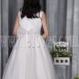 adorable white tulle jewel neckline formal flower girl dresses ING-2708