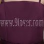 formal burgundy satin spaghetti straps a-line floor length junior bridesmaid dress IMG-2835