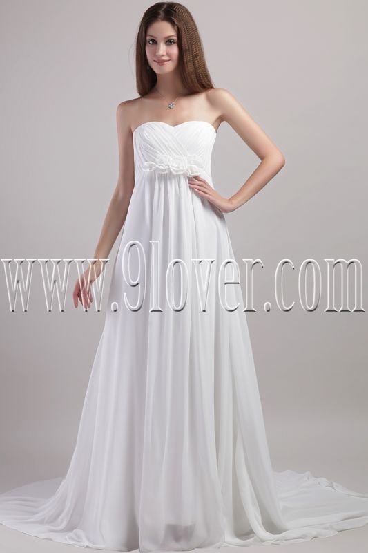 charming shallow sweetheart empire floor length chiffon maternity wedding dress IMG-1956