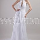 modern white chiffon halter a-line floor length casual wedding dress IMG-1967