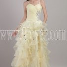 classic daffodil tulle spaghetti straps column tea length prom dress IMG-2031