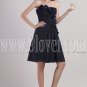 exquisite dark blue chiffon sweetheart a-line knee length homecoming dress IMG-2337
