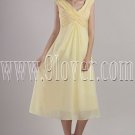 modest daffodil chiffon v-neck a-line tea length bridesmaid dress IMG-2357