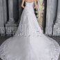 elegant white tulle strapless a-line floor length wedding dress with appliques IMG-2731