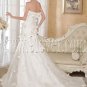 stunning floral strapless tulle a-line floor length wedding dress IMG-4866