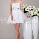 modern and chic tulle strapless a-line mini length wedding dress IMG-4438
