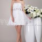 modern and chic tulle strapless a-line mini length wedding dress IMG-4438