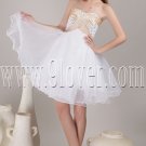 modern and chic white tulle sweetheart a-line knee length cocktail dress IMG-4493