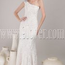 elegant white lace one shoulder a-line floor length wedding dress IMG-4517