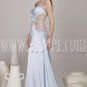 sexy light blue satin one shoulder a-line floor length evening dress IMG-4570