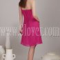 modern fuchsia chiffon one shoulder a-line knee length bridesmaid dress IMG-4579