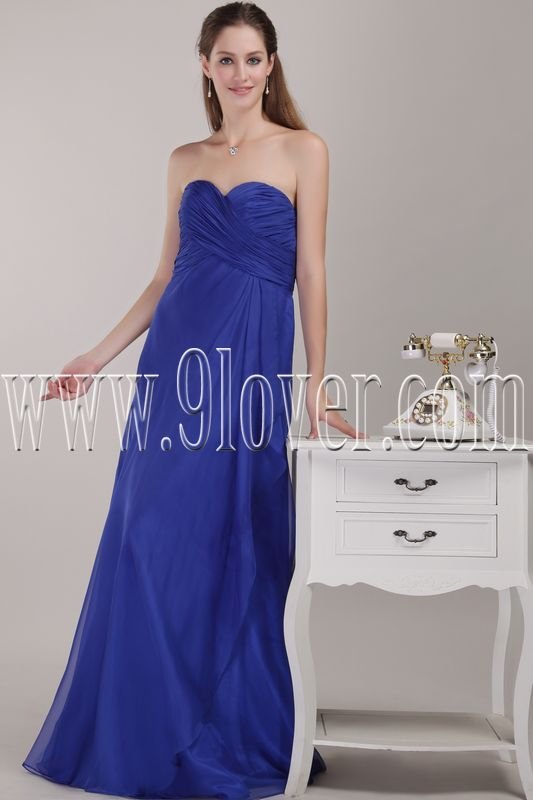 stunning royal blue chiffon strapless a-line floor length formal evening dress IMG-4618