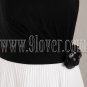 couture black and white chiffon strapless column floor length bridesmaid dress IMG-4651
