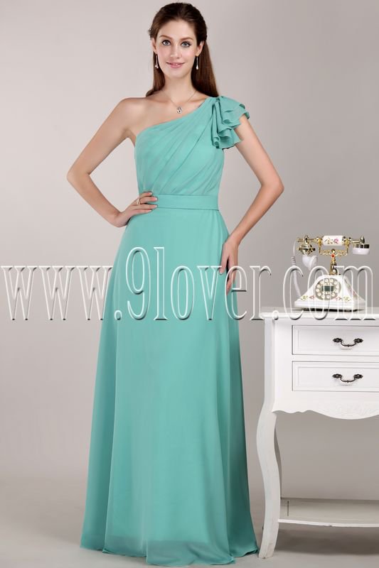 elegant one shoulder asymmetrical chiffon a-line floor length formal evening dress IMG-4681