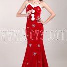 extraordinary red velvet spaghetti straps trumpet mermaid prom dress IMG-4766