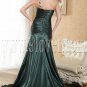 elegant green satin one shoulder a-line floor length formal evening dress IMG-5212
