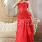 red taffeta strapless column floor length long prom dress IMG-5225