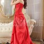 red taffeta strapless column floor length long prom dress IMG-5225